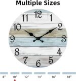 CHYLIN Wall Clock Silent Non Ticking Wall Clocks Battery Operated, Rustic Coastal Country Clock Decorative for Bathroom Kitchen(10 Inch) - Image 4