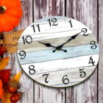 CHYLIN Wall Clock Silent Non Ticking Wall Clocks Battery Operated, Rustic Coastal Country Clock Decorative for Bathroom Kitchen(10 Inch) - Image 8