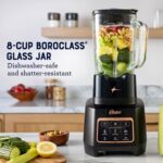 Oster Extreme Mix Blender, 64oz Glass Jar, 3 iBlend Preset Functions, 1600-Watts, 10-Point Blade Stack with Titanium Coating & 24oz Blend-N-Go Cup - Image 3