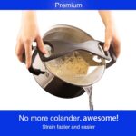Stainless Steel Cookware Pasta Pot by Cyrder – 3 Quart, Strainer in Glass Lid, Two Side Spouts, Capsule Bottom Stock Pot, Durable & dishwasher safe - Image 3