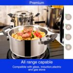 Stainless Steel Cookware Pasta Pot by Cyrder – 3 Quart, Strainer in Glass Lid, Two Side Spouts, Capsule Bottom Stock Pot, Durable & dishwasher safe - Image 6
