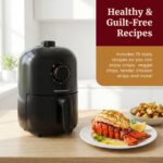 Elite Gourmet EAF-1121X Personal 1.1 Qt. Compact Space Saving Electric Hot Air Fryer Oil-Less Healthy Cooker, Timer & Temperature Controls, 1000W Black - Image 3