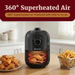 Elite Gourmet EAF-1121X Personal 1.1 Qt. Compact Space Saving Electric Hot Air Fryer Oil-Less Healthy Cooker, Timer & Temperature Controls, 1000W Black - Image 4