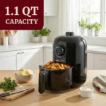 Elite Gourmet EAF-1121X Personal 1.1 Qt. Compact Space Saving Electric Hot Air Fryer Oil-Less Healthy Cooker, Timer & Temperature Controls, 1000W Black - Image 6