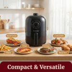 Elite Gourmet EAF-1121X Personal 1.1 Qt. Compact Space Saving Electric Hot Air Fryer Oil-Less Healthy Cooker, Timer & Temperature Controls, 1000W Black - Image 8
