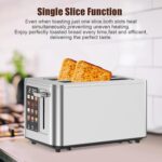 Touch Screen Toaster 4 Slice, 4 Bread Types, 4 Shade Settings, LCD Display, Extra Wide 1.5" Slots, Memory Function, 1400W，16.54 * 8.66 * 7.48inch - Image 7