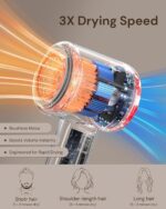 Hair Dryer Blow Dryer with Diffuser for Curly Hair, 110000 RPM Professional High Speed Hairdryer with Negative Ions, 1400W Blow Dryer with 6.5 Ft Cord Fast Drying for Women Men - Image 3