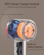 Hair Dryer Blow Dryer with Diffuser for Curly Hair, 110000 RPM Professional High Speed Hairdryer with Negative Ions, 1400W Blow Dryer with 6.5 Ft Cord Fast Drying for Women Men - Image 5