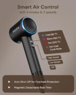 Hair Dryer Blow Dryer with Diffuser for Curly Hair, 110000 RPM Professional High Speed Hairdryer with Negative Ions, 1400W Blow Dryer with 6.5 Ft Cord Fast Drying for Women Men - Image 8