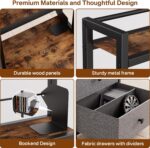 CD Storage Rack with Drawer, 5-Tier DVD Organizer Shelf w/Adjustable Book Stoppers, Media Storage Rack for CD/DVD, Books & Games, Ideal for Living Room & Home Office – 15.7x11.8x56.5Inches - Image 6