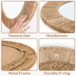 24 Inch Natural Jute Mirror, Wall Mounted Round Mirror with Metal Frame, Wall Decor Rustic Farmhouse Boho Decor Accent for Bathroom, Bedroom, Living Room, or Entryway - Image 4