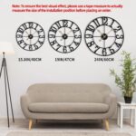 LEIKE Large Wall Clock, 24" Silent Non-Ticking, Battery Operated, Oversized, Decorative Retro Black Metal Clock for Living Room,Farmhouse, Dinner Room,Indoor, Outdoor Decor(60cm, Black Arabic Number) - Image 6