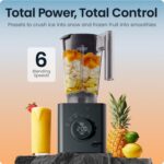 Chefman Obliterator 48 oz Countertop Blender for Smoothies, 1380W Motor to Crush Ice, Nuts, and Frozen Fruit with Stainless Steel Blade, Auto Blend Function, Includes Tamper and Scraper - Image 9
