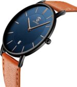 BEN NEVIS Watch, Mens Watch, Minimalist Fashion Simple Wrist Watch Analog Date with Leather Strap - Image 3