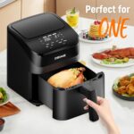 DEIME Air Fryer 4.5 Qt, Small Airfryer Digital Space Saving Compact, Bake, Reheat, Roasts for Quick Easy Meals, Mini Compact & Quiet, Nonstick & Dishwasher Safe Basket with Toast Rack (Black) - Image 7