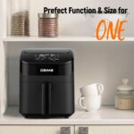 DEIME Air Fryer 4.5 Qt, Small Airfryer Digital Space Saving Compact, Bake, Reheat, Roasts for Quick Easy Meals, Mini Compact & Quiet, Nonstick & Dishwasher Safe Basket with Toast Rack (Black) - Image 8