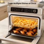 Kismile 25QT Air Fryer Toaster Oven Combo, 12-in-1 Large Countertop Convection Airfryer Oven, 70–450℉, Bake, Roast, Reheat, Broil, Fits 12″ Pizza, Includes Full Accessories, Stainless Steel(Silver) - Image 5