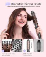 5 in 1 Curling Iron with Thermal Brush and 4 Interchangeable Ceramic Barrels(1/2 to 1 1/2 inch), Curling Wand Set with Flat Iron, Fast Heating, Dual Voltage Hair Curler, Gifts for Women - Image 7