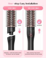 5 in 1 Curling Iron with Thermal Brush and 4 Interchangeable Ceramic Barrels(1/2 to 1 1/2 inch), Curling Wand Set with Flat Iron, Fast Heating, Dual Voltage Hair Curler, Gifts for Women - Image 8