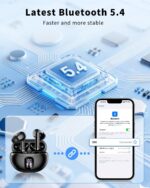 Wireless Earbuds, Bluetooth 5.4 Headphones with 50H Playback, Deep Bass Stereo Ear Buds Clear Calls with LED Power Display, IPX7 Waterproof, in-Ear Earphones with Mic for Phone/Android/iPad, Black - Image 5