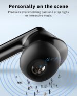 Wireless Earbuds, Bluetooth 5.4 Headphones with 50H Playback, Deep Bass Stereo Ear Buds Clear Calls with LED Power Display, IPX7 Waterproof, in-Ear Earphones with Mic for Phone/Android/iPad, Black - Image 6