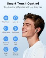 Wireless Earbuds, Bluetooth 5.4 Headphones with 50H Playback, Deep Bass Stereo Ear Buds Clear Calls with LED Power Display, IPX7 Waterproof, in-Ear Earphones with Mic for Phone/Android/iPad, Black - Image 7