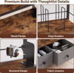 DVD Storage Vinyl Record Storage Rack, 6-Tier CD Rack Tower with Drawers for CDs, DVDs, Albums, Books & Games, Vinyl Record Holder & DVD Shelf Organizer for Living Room & Home Office, 20.8x11.8x63Inch - Image 6