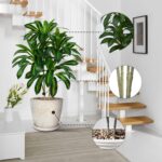 Artifical Dracaena Tree Indoor, 4FT Tall Fake Floor Plants with White Planter & Pebbles, Fuax Silk Yucca Tree for Home Office Living Room Bedroom Farmhouse Modern Outdoor Topiary Tree - Image 3
