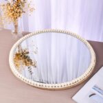 SWTHONY 20 Inch Boho Beaded Round Mirror Wall Decor, Decorative Hanging Circle Nursery Mirrors for Girl Room, Farmhouse, Livingroom, Bedroom - Image 4
