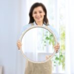 SWTHONY 20 Inch Boho Beaded Round Mirror Wall Decor, Decorative Hanging Circle Nursery Mirrors for Girl Room, Farmhouse, Livingroom, Bedroom - Image 6