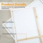 CONDA Large Stretched Canvas for Painting, 30x40 Inch 2 Pack Big Canvas, 100% Cotton, Primed Acid-Free, White Blank Stretched Canvas Boards Art Supplies for Acrylics, Oils Painting - Image 5