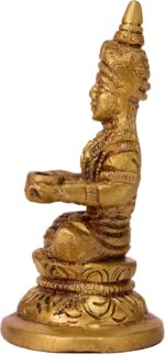 GURU JEE™ Brass Statue Goddess Annapurna Devi Idol Small Annapurna Goddess of Food Collectible Sculpture Religious Gifts Showpiece for Home Mandir Temple - Image 4