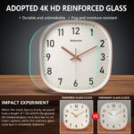Small Wall Clock, 8 Inch Silent Non Ticking Battery Operated Clock, Square Analog Decorative Wall Clocks for Bedroom Living Room Office Home Gym Porch Decor Indoor Outdoor Clocks, Rose Gold - Image 6
