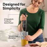 Braun MQ50001M Vario Hand Blender – 21-Speed Handheld Immersion Blender with PowerBell VPlus, TurboBoost & EasyClick Systems, Stainless Steel Blades, SplashControl, 500W, Hand Blenders for Smoothies - Image 4