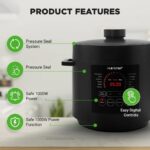 NutriChef Electric Pressure Cooker 6 Quart Capacity | 9 Function Digital Countertop Pressure Cooker | Adjustable Time & Temperature | Cook, Bake, Steam, Broil, & Braise | 13.1 x 11.4 IN | Black - Image 4