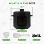 NutriChef Electric Pressure Cooker 6 Quart Capacity | 9 Function Digital Countertop Pressure Cooker | Adjustable Time & Temperature | Cook, Bake, Steam, Broil, & Braise | 13.1 x 11.4 IN | Black - Image 9