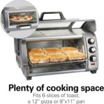 Hamilton Beach Air Fryer Toaster Oven Combo with Large Capacity, Fits 6 Slices or 12” Pizza, 4 Cooking Functions for Convection, Bake, Broil, Roll-Top Door, Easy Reach Sure-Crisp, Stainless Steel - Image 5