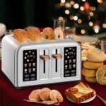 SEEDEEM Toaster 4 Slice, Stainless Steel, Touch Screen for Dual Control, Digital Timer, Smart Toaster with 6 Bread Type, 7 Shade Setting, 1.5''Wide Slot, Removable Crumb Tray, 1800W, Silver Metallic - Image 4