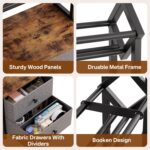 CD Storage Rack with Drawers, 5-Tier Media Organizer DVD Storage Shelf, Large Capacity for CD/DVD, Books & Games, Ideal for Living Room & Home Office, 15.7×11.8×58.7Inches - Image 7