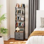 CD Storage Rack with Drawers, 5-Tier Media Organizer DVD Storage Shelf, Large Capacity for CD/DVD, Books & Games, Ideal for Living Room & Home Office, 15.7×11.8×58.7Inches - Image 8