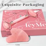BAIMEI IcyMe Jade Roller & Gua Sha, Face Roller Redness Reducing Skin Care Tools, Self Care for Men Women, Massager for Face, Eyes, Neck, Relieve Fine Lines and Wrinkles - Rose Quartz - Image 8