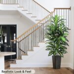 Artifical Dracaena Tree Indoor, 5FT Tall Fake Floor Plants with Black Planter & Pebbles, Fuax Silk Yucca Tree for Home Office Living Room Bedroom Farmhouse Modern Outdoor Topiary Tree - Image 4