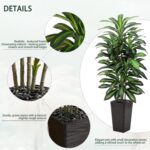 Artifical Dracaena Tree Indoor, 5FT Tall Fake Floor Plants with Black Planter & Pebbles, Fuax Silk Yucca Tree for Home Office Living Room Bedroom Farmhouse Modern Outdoor Topiary Tree - Image 5