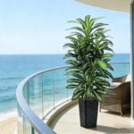 Artifical Dracaena Tree Indoor, 5FT Tall Fake Floor Plants with Black Planter & Pebbles, Fuax Silk Yucca Tree for Home Office Living Room Bedroom Farmhouse Modern Outdoor Topiary Tree - Image 10