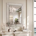 Kelly Miller 30"x40" Jeweled Bathroom Wall Mirror, Large Rectangle Decorative Mirror Luxury Vanity Mirror with Diamonds for Master Bath Half Bath Living Room Bedroom Fireplace Mantle Entryway - Image 3