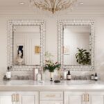 Kelly Miller 30"x40" Jeweled Bathroom Wall Mirror, Large Rectangle Decorative Mirror Luxury Vanity Mirror with Diamonds for Master Bath Half Bath Living Room Bedroom Fireplace Mantle Entryway - Image 5