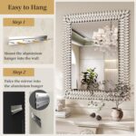 Kelly Miller 30"x40" Jeweled Bathroom Wall Mirror, Large Rectangle Decorative Mirror Luxury Vanity Mirror with Diamonds for Master Bath Half Bath Living Room Bedroom Fireplace Mantle Entryway - Image 8