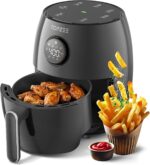 2.1Qt Small Air Fryer - Compact Digital Mini Airfryer with 7-in-1 Presets, 98% Less Oil, Adjustable Temperature & Timer, Shake Reminder, Nonstick, BPA-Free, Dishwasher Safe, Fast & Crispy Cooking - Image 2