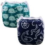 ALVABABY Swim Diapers 2pcs Baby & Toddler Snap One Size Reusable Adjustable Baby Boys' Swim Diapers for Swimming Lessons SW18-21 - Image 2