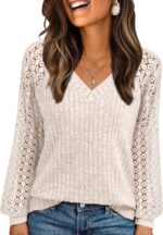 AUTOMET Women Summer Tops Spring Fashion 2026 Lace Long Sleeve Shirts Fall Sweaters Dressy Casual Tunic Blouse Work Clothing - Image 2